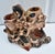 Antique Animal Carved Soapstone Triple Vase Sculpture For Sale - Image 4 of 14