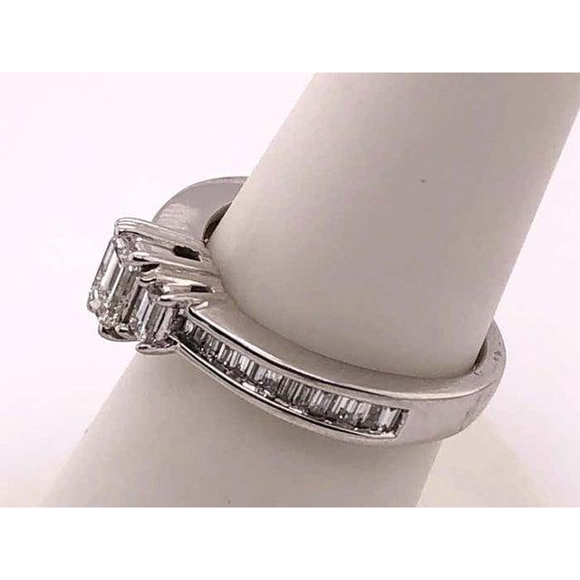 White 14 Karat White Gold Engagement Ring 0.75 Total Diamond Weight For Sale - Image 8 of 9