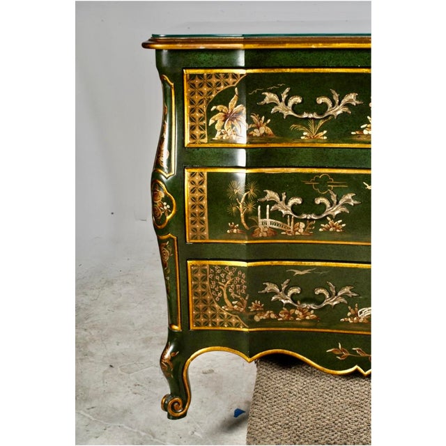 Contemporary John Widdicomb Louis XV-Style Chinoiserie Commode For Sale - Image 10 of 11