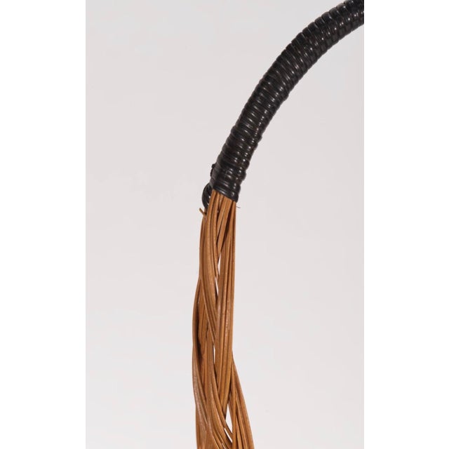 1960s Vintage Japanese Tall Ikebana Basket, Bamboo & Black Accents, Suruga Sensuji Style For Sale - Image 5 of 6