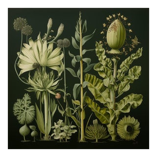 Dark Green Antique Botanical Garden Study No. 1 - Natural History Fine Art Print For Sale