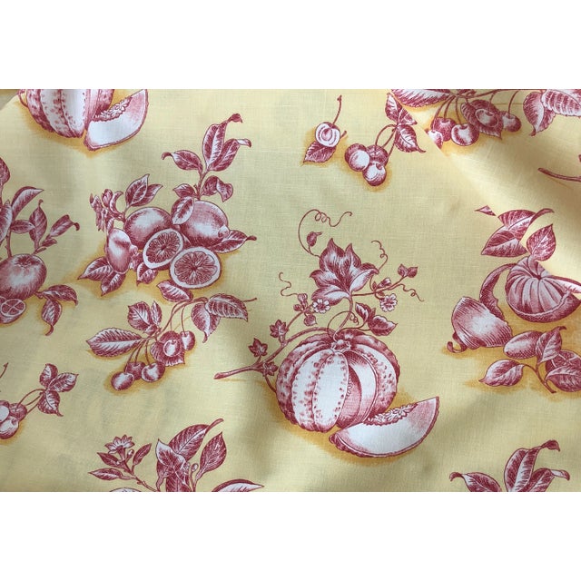 Light Yellow Tyler Hall French Market Exclusive Yellow Fabric With Orange Design - 1 Yard For Sale - Image 8 of 8