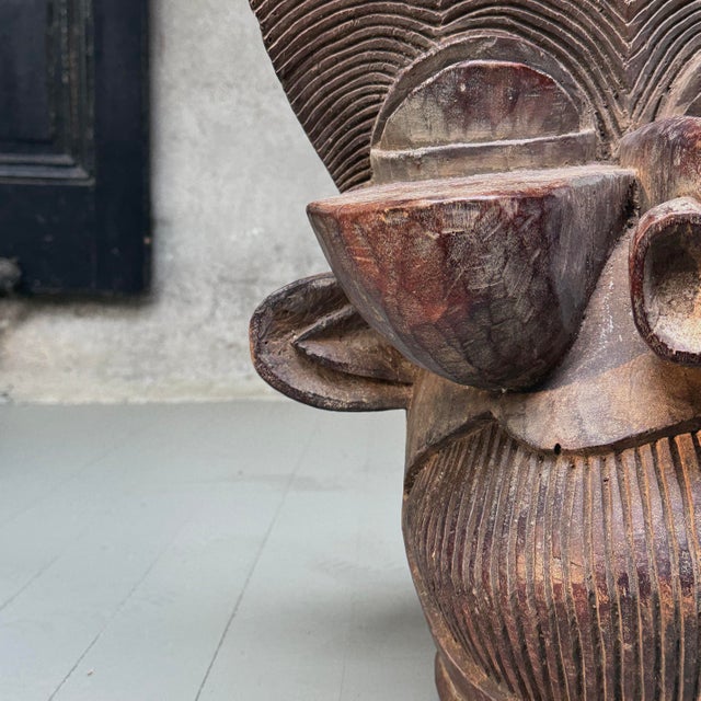 Antique Hand Carved Cameroonian African Batcham Headdress/Chair For Sale - Image 9 of 12