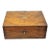 Antique English Victorian Burl Walnut Small Lap Desk Box With Fitted Interior For Sale