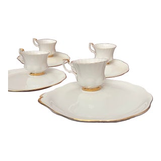 1960s Royal Albert Val D or Tea Cup and Sandwich Plate Set of 8 For Sale