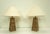 These table lamps are formed by a rattan base following a pyramid design that holds an original shade. The base of the...