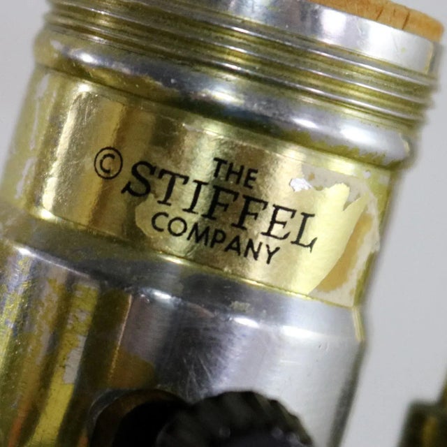 Stiffel Tall Table Lamp or Low Floor Lamp Mid Century Brass and Brushed Stainless Steel For Sale - Image 11 of 13