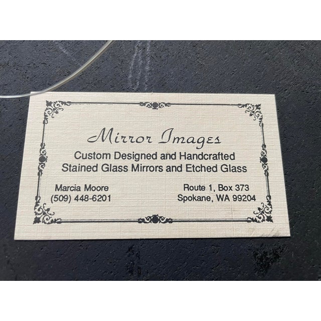 Large Late 20th Century Octagonal Stained Glass Wall Mirror For Sale - Image 9 of 9