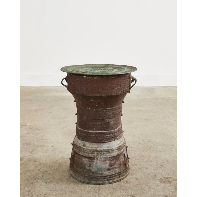 Mid 20th Century Southeast Asian Bronze Rain Drum or Drinks Table For Sale - Image 5 of 13