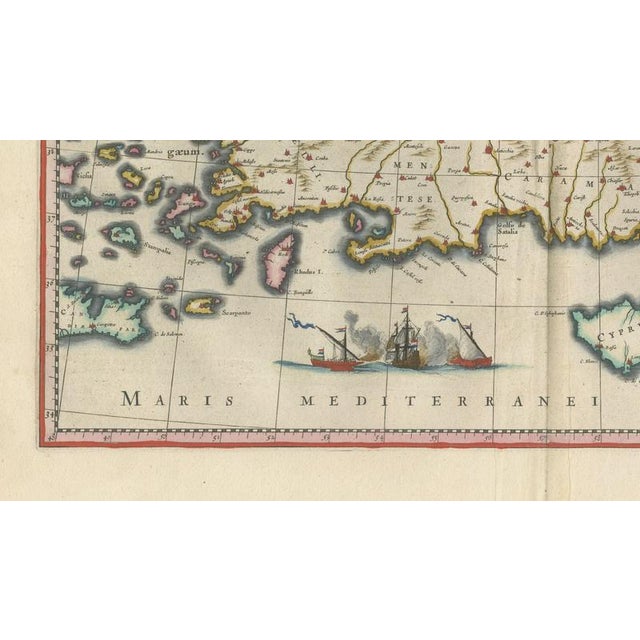 17th Century Map of Anatolia, Asia Minor and Aegean from Blaeu, 1642 For Sale - Image 5 of 11