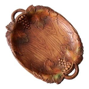 Vintage Decorative Cast Wood Leaf Bowl