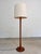 Teak Floor Lamp with Silk Shade, Denmark For Sale - Image 10 of 11