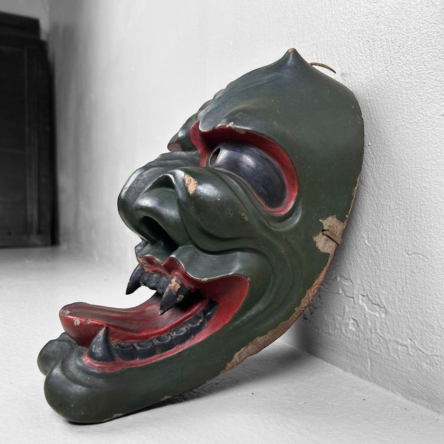 Antique Japanese Noh Theater Mask For Sale - Image 18 of 18