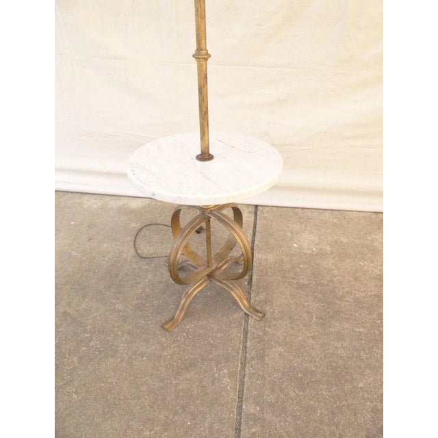 Stone 1980s French Parzinger Marble Top Floor Lamp For Sale - Image 7 of 11