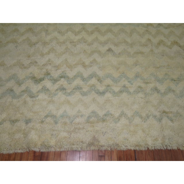 Early 21st Century Early 21st Century Chevron Square Shag Room Size Rug - 9'7" x 10'3" For Sale - Image 5 of 9