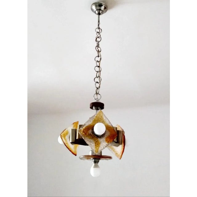 1960s Mid-Century Italian Murano Glass Chandelier by Toni Zuccheri for Mazzega, 1960s For Sale - Image 5 of 7
