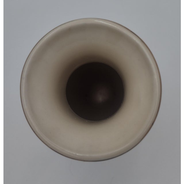 Ceramic Vintage Japanese Porcelain Vase With Hand-Painted Irises & Songbird Motif For Sale - Image 7 of 8