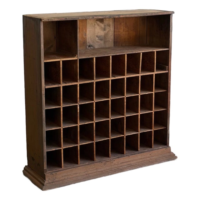 Antique Wooden Honeycomb Bookcase For Sale