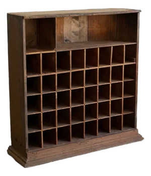 Antique Wooden Honeycomb Bookcase