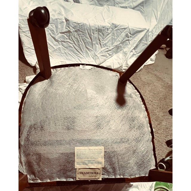 Vintage Art Deco St Timothy Chair Company Velvet Barrel Back Club Chair For Sale - Image 9 of 12