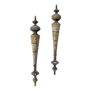 Late Victorian Pine Finial Fragments - A Pair For Sale