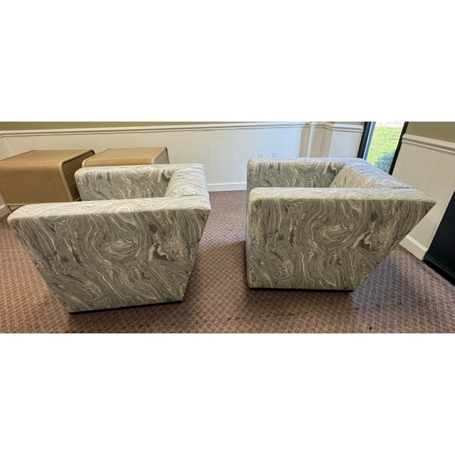 Lee Industries Lee Industries Modern Swivel Club Chairs, Set of 2 For Sale - Image 4 of 12