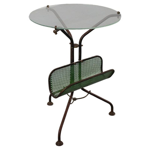 Mid-Century Round Glass and Brass Serving Table with Curved Legs, Italy, 1950s For Sale - Image 17 of 17