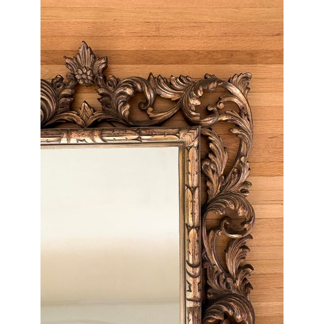 Rococo Vintage 20th Century Large Gilt Rococo Carved Mirror For Sale - Image 3 of 14
