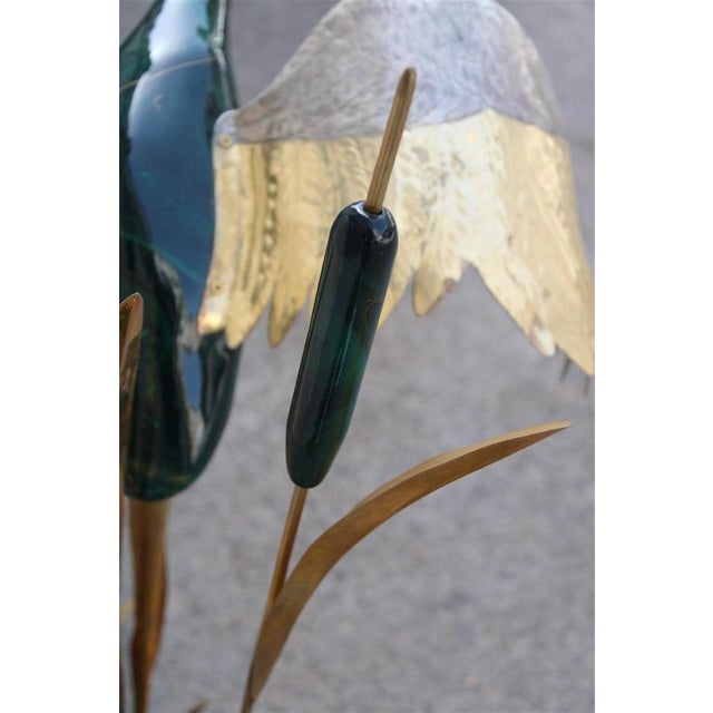 Italian Floor Lamp in Malachite & Brass, 1970s For Sale - Image 14 of 18