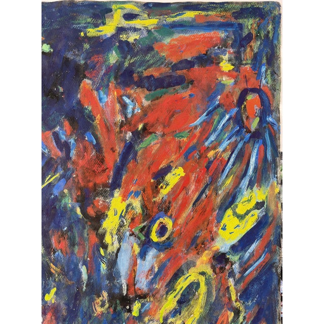 Abstract Expressionism Bay Area Abstract Expressionist Fauvist Oil on Paper Honora Berg Berkeley 1959 by Honora Berg For Sale - Image 3 of 9