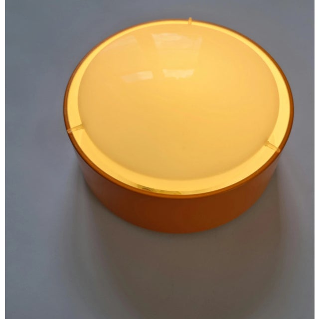 Very nice style of lighting - marked with label - extremely rare type. This ceiling lamp was designed by the architects...