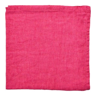 Deborah Rhodes Washed Linen Napkins, Hot Pink, Set of 4 For Sale