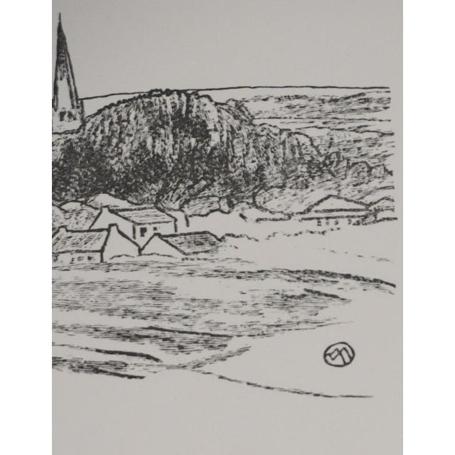 Mathurin MEHEUT (1882-1958) Brittany, Seaside Village, 1937 Original wood engraving Signed with the artist's monogram On...