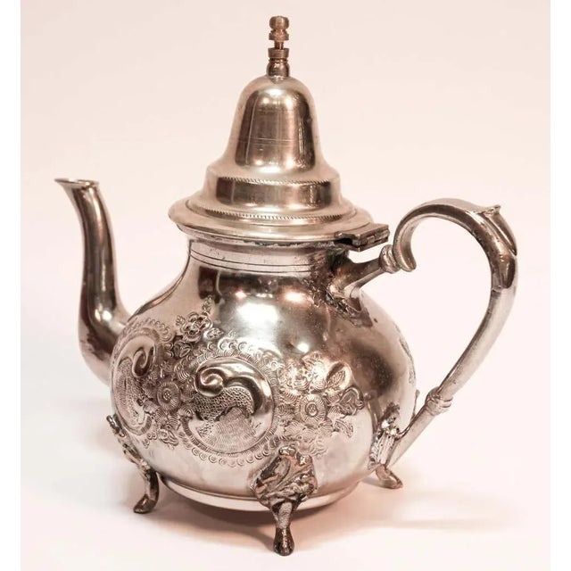 1960s Moroccan Silver Plated Tea Pot For Sale - Image 5 of 12