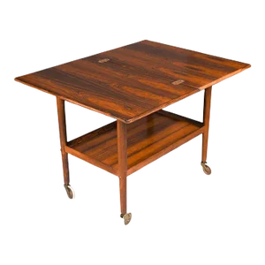 1960s Danish Modern Expandable Rosewood Bar Cart Grete Jalk for Poul Jeppesen