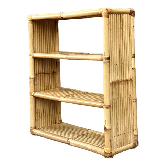 Vintage Bamboo Low Etagere For Sale