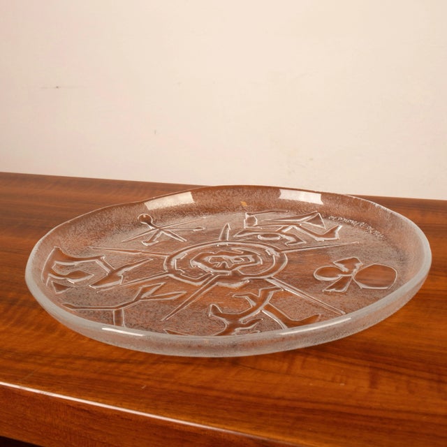 Glass Sculptural Glass Plate by Arnaldo Pomodoro for Edizioni Ars D Milano, 1980s For Sale - Image 7 of 9