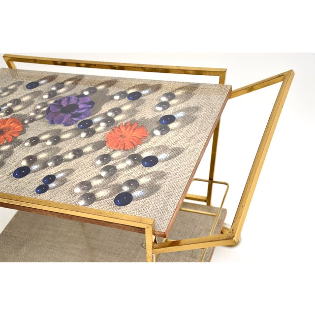 Goldenrod Vintage Italian Brass Drinks Trolley, 1960s For Sale - Image 8 of 12