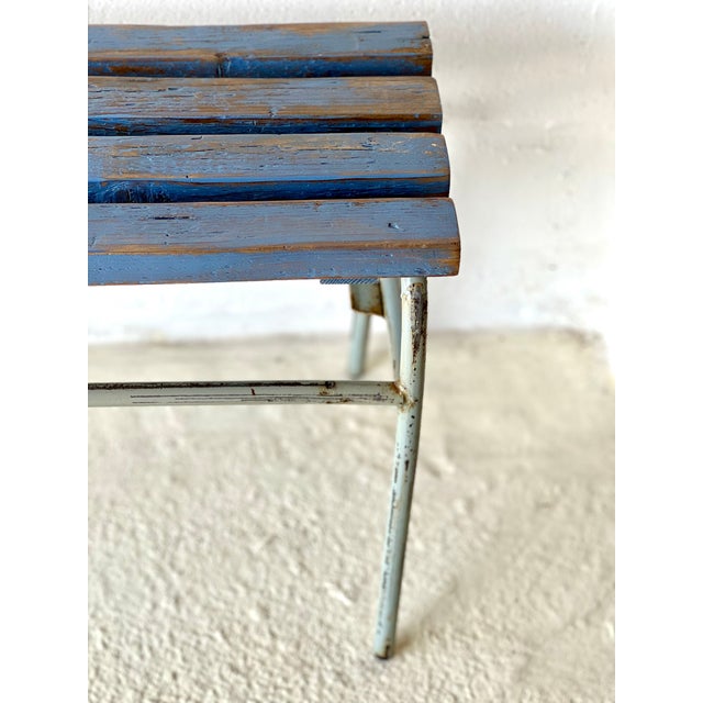 Industrial Blue Bench, 1960s For Sale - Image 12 of 18