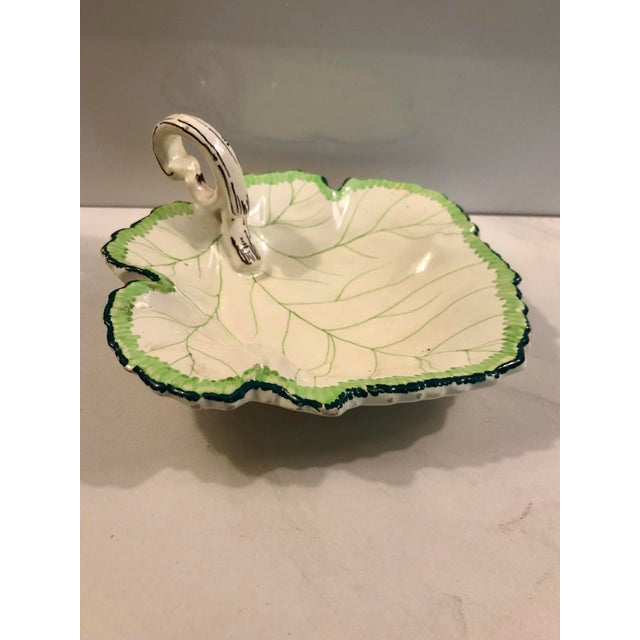 Ceramic Majolica Leaf Decorative Bowl From Spain For Sale - Image 7 of 8