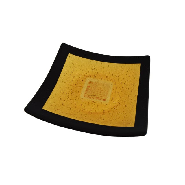 Campielo Q25 Murano Glass Plate with Gold leaf by Stefano Birello for VéVé Glass For Sale - Image 6 of 6