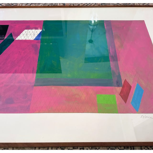 Original Signed Arlene Slavin "Jackman 1975" Large Framed Screenprint With Acrylic For Sale - Image 4 of 12