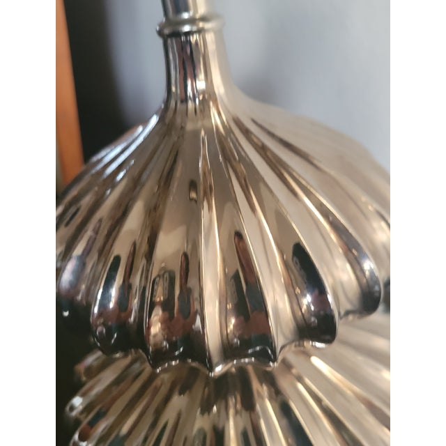 Mid-Century Modern Late 20th Century Mid Century Modern Ribbed Chrome Table Lamp, For Sale - Image 3 of 12
