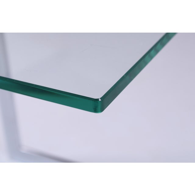 Vintage Cantilever Side Table in Chrome and Glass from Gebra, 1980s For Sale - Image 11 of 15
