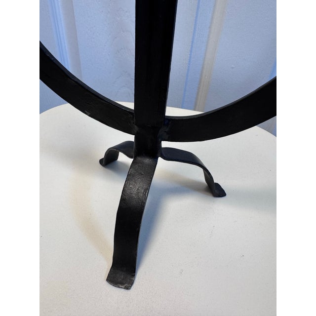 Brutalist Wrought Iron 3-Light Candelabra, Spanish Modern Style For Sale - Image 9 of 11