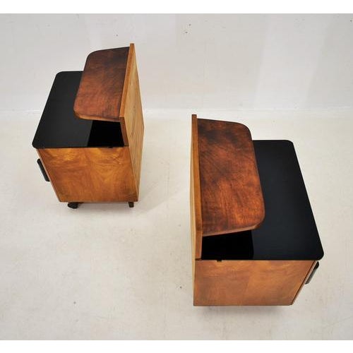 Bedside Tables attributed to Jindřich Halabala, Czechoslovakia, 1940s, Set of 2 For Sale - Image 17 of 18