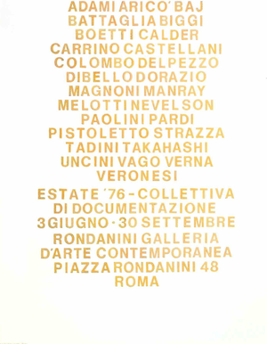 Summer Collective Exhibition Poster, 1976