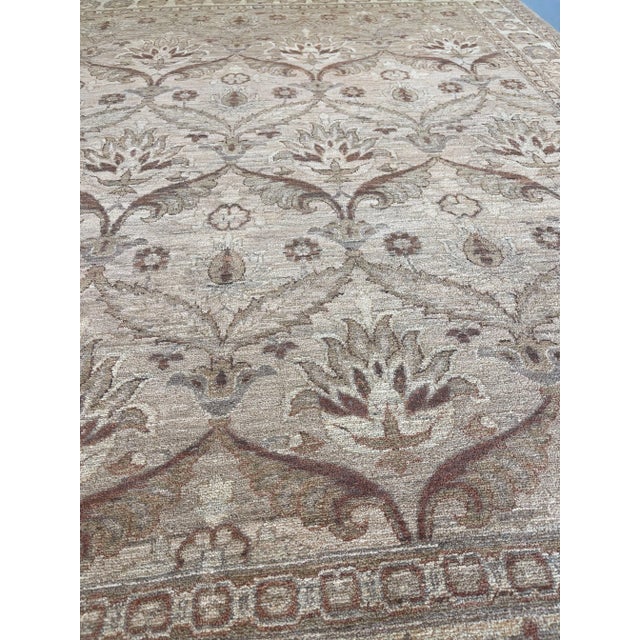 1990s Transitional Mansour Handwoven Agra Rug - 8'2" X 9'4" For Sale - Image 5 of 7