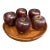 Set of Five Folk Art Apples and Walnut Plate. For Sale