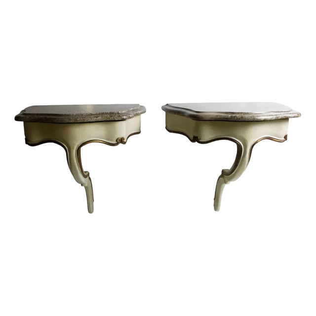 Vintage Venetian Wall Consoles, Set of 2 For Sale